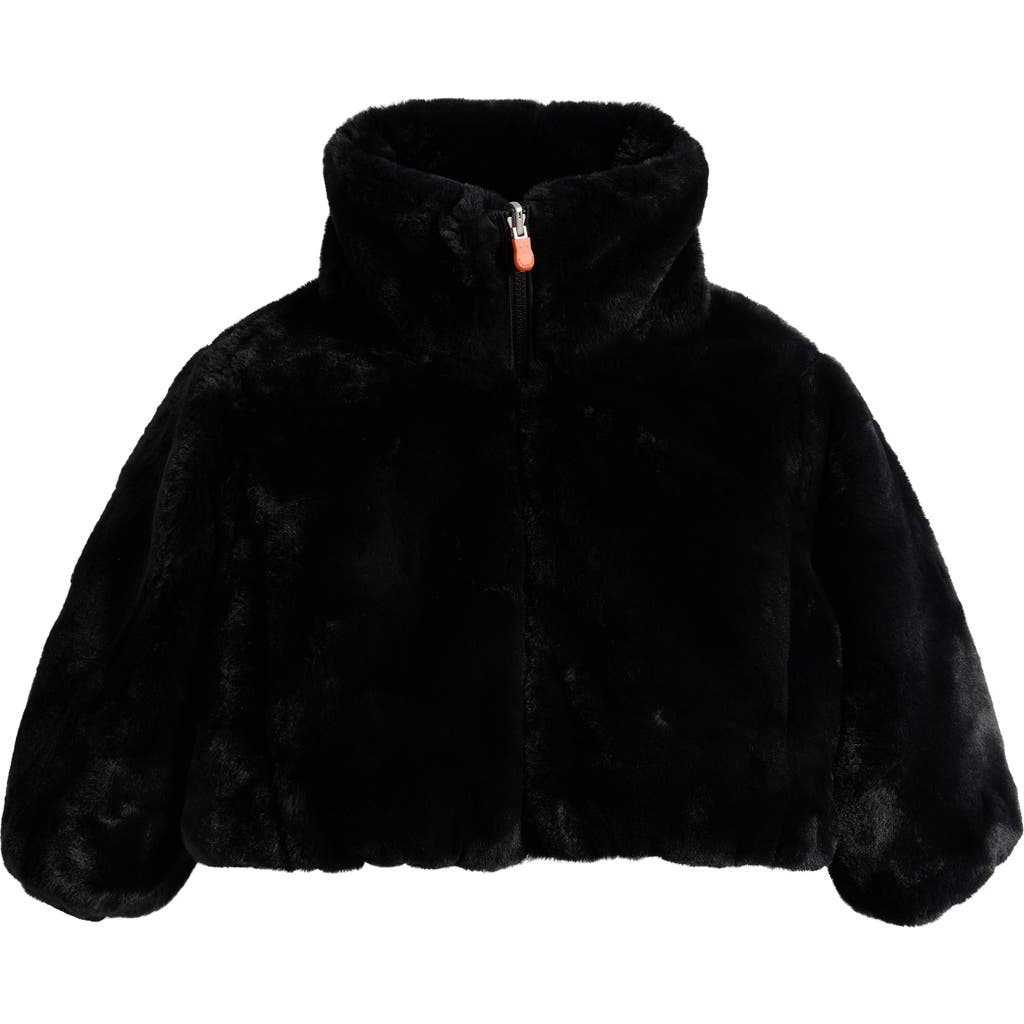 Save The Duck Ceri Reversible Faux Fur Puffer Jacket In Black