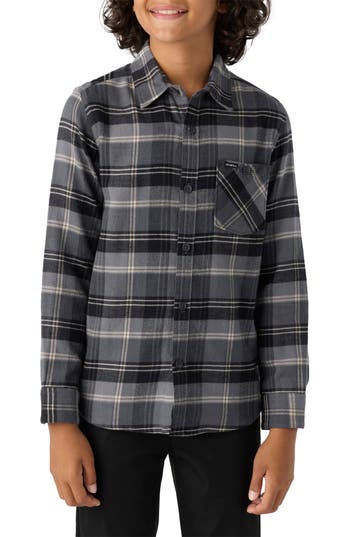 O'neill Kids' Redmond Plaid Flannel Button-up Shirt