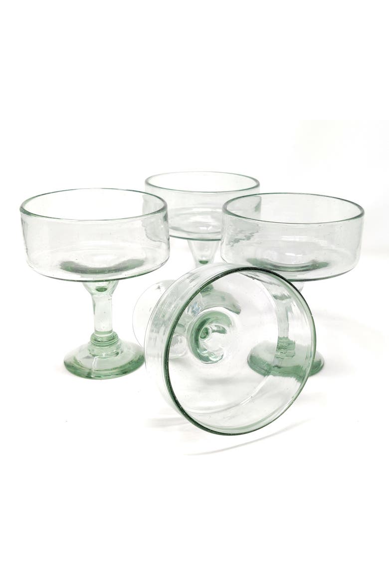 Hand Blown Margarita Glasses (16 oz) - Set of 4, Main, color, Clear