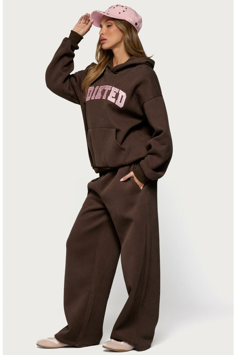 Glow Rhinestone Graphic Hoodie, Alternate, color, BROWN