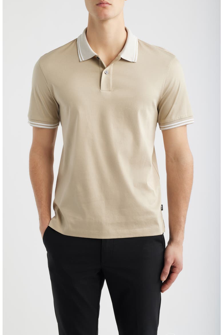 Phillipson Tipped Cotton Polo, Main, color, OPEN BEIGE