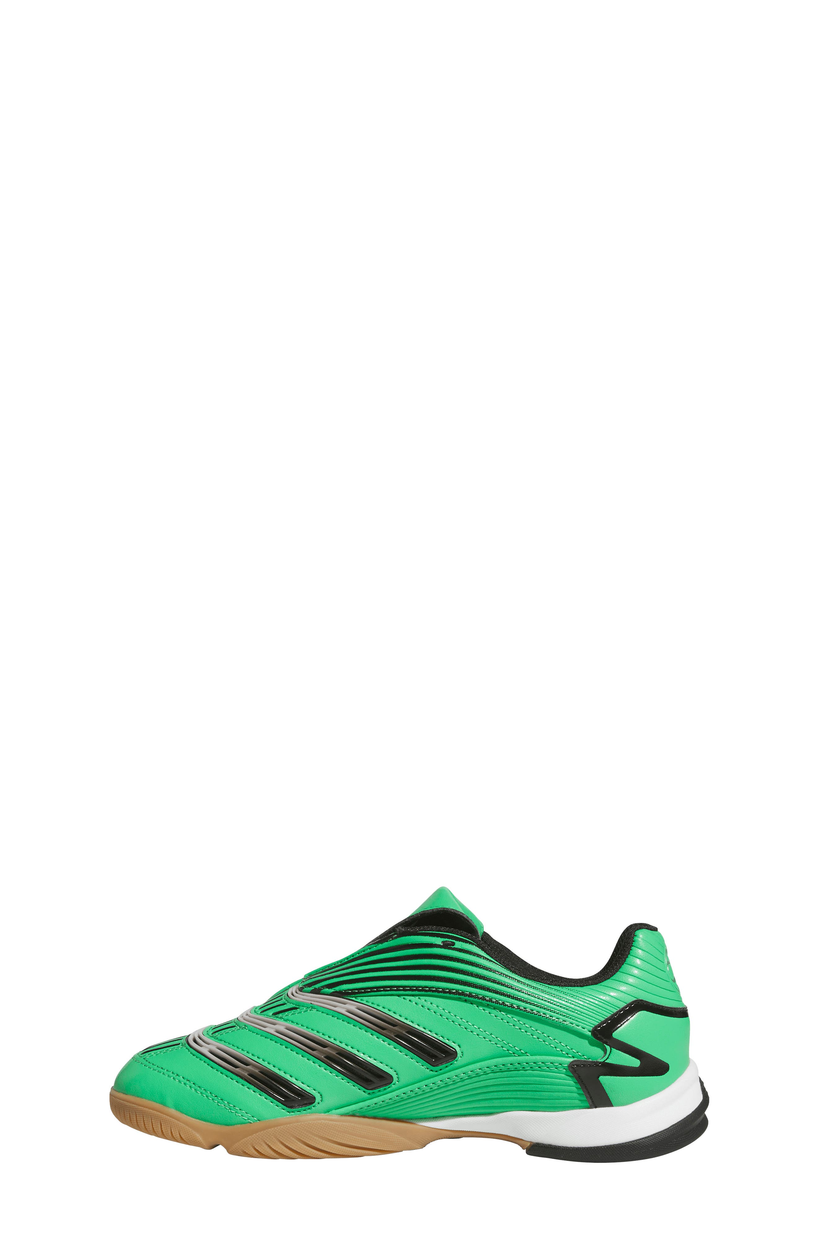 adidas Kids' Predator Sala Soccer Sneaker, Alternate, color, Green/ Core Black/ Gum