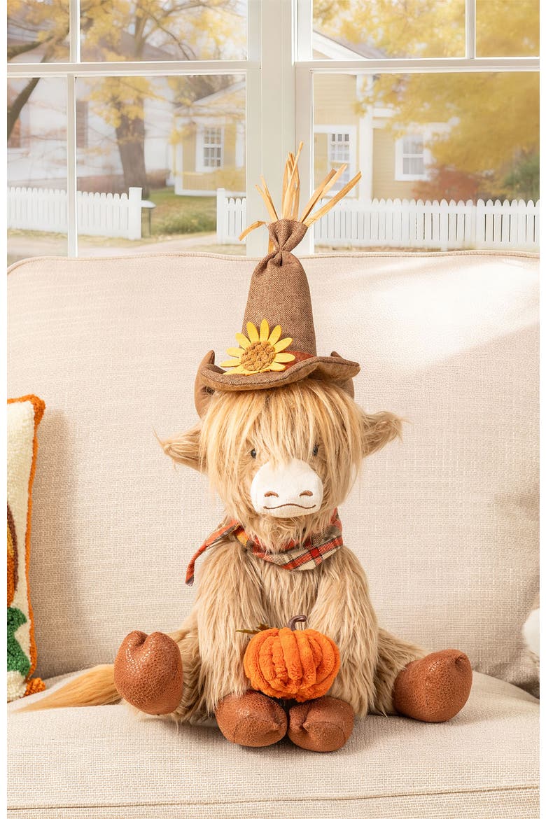 Christmas Fabric Highland Cow Table Decor, Alternate, color, Orange