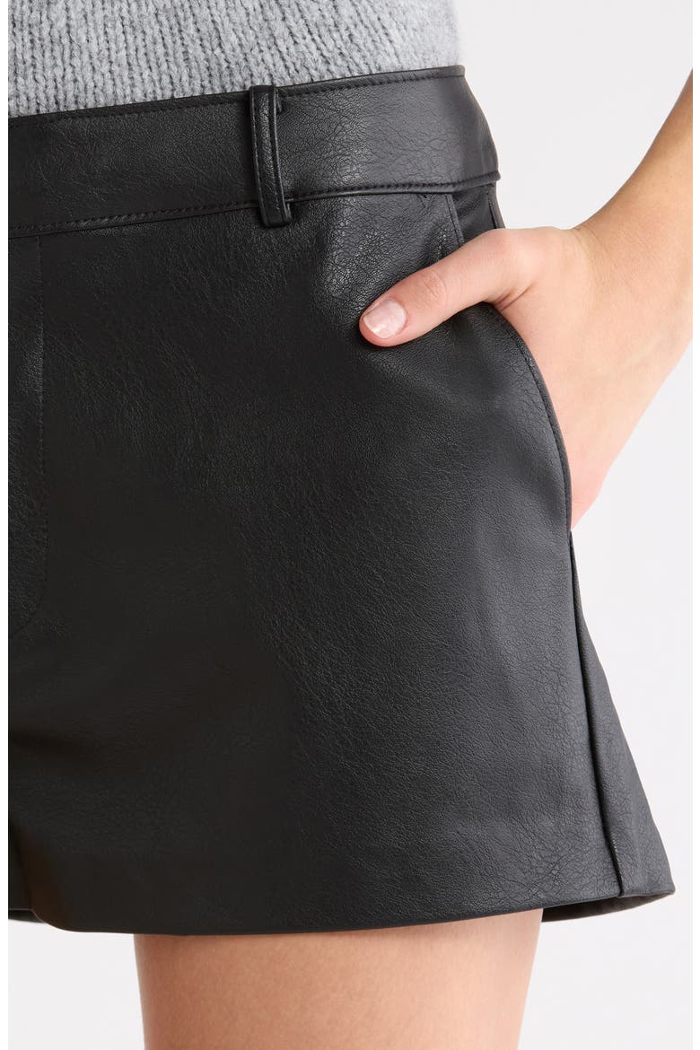 Angelina Faux Leather Shorts, Alternate, color, BLACK
