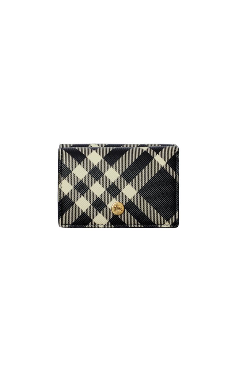 Burberry Check Compact Wallet, Alternate, color, Black/Calico