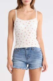 Madden Girl Printed Lace Trim Cami