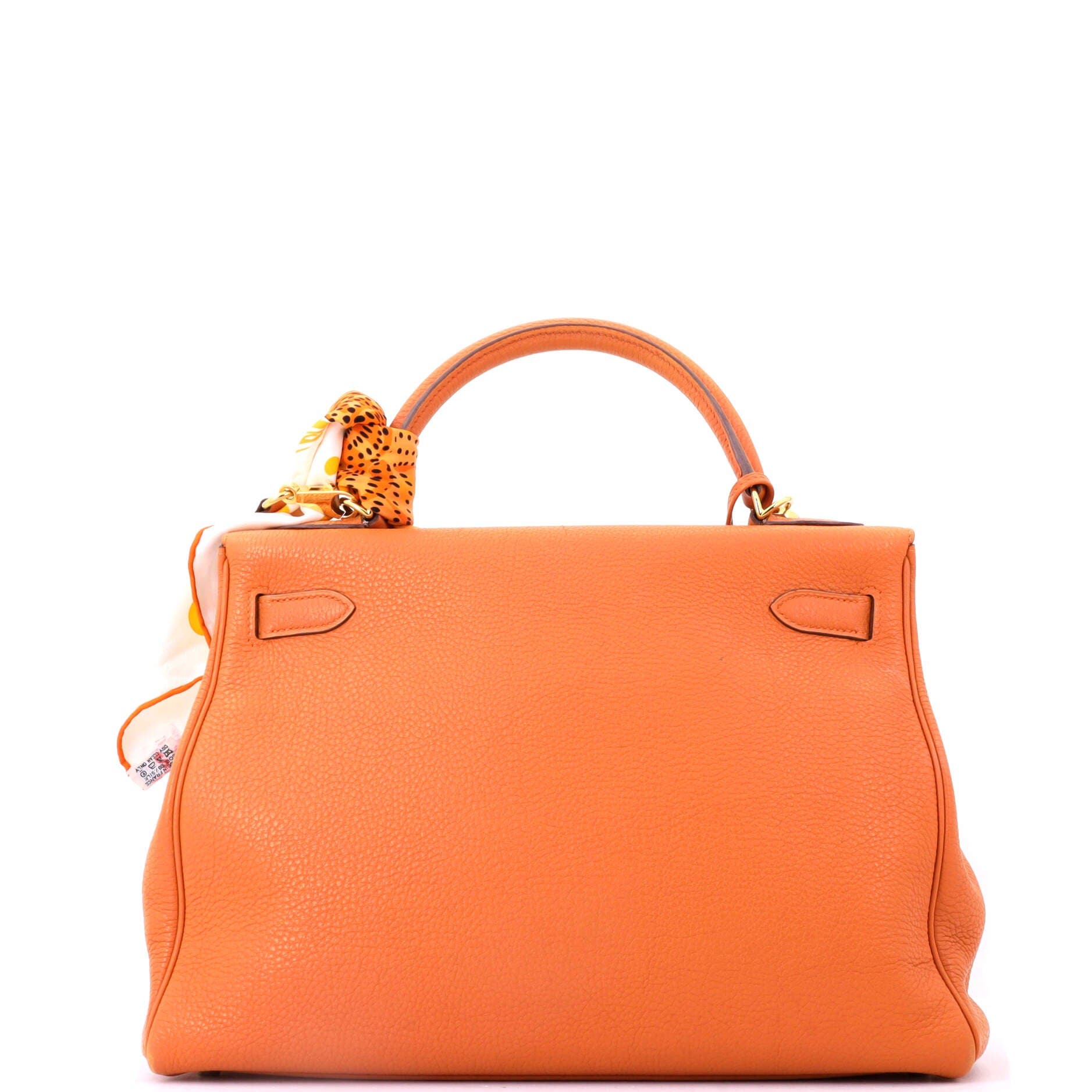 Pre-Owned Hermes Kelly Handbag Orange Togo with Gold Hardware 32, Alternate, color, Potiron