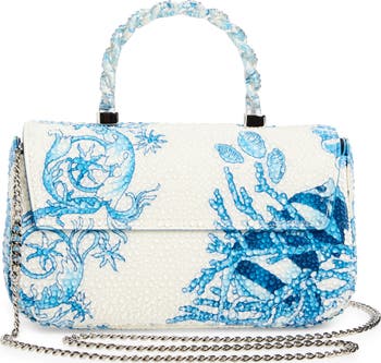 【VERSACE】 Shopper piccola Underwater Barocco La Medusa Underwater Barocco La Medusa Small Tote Bag Blue,White