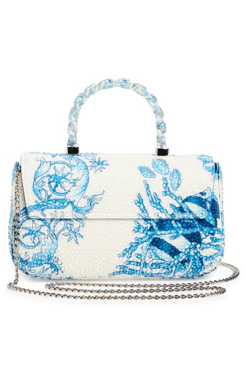 Versace Mini La Medusa Underwater Barocco Satin Top Handle Bag In Multi