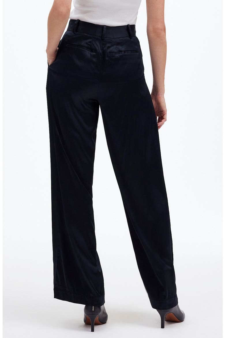 Superwide Leg Trousers in Stretch Satin, Alternate, color, TRUE BLACK