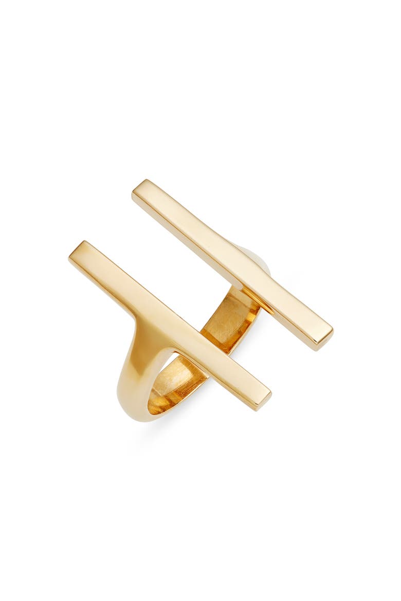 Double Bar Ring, Main, color, GOLD