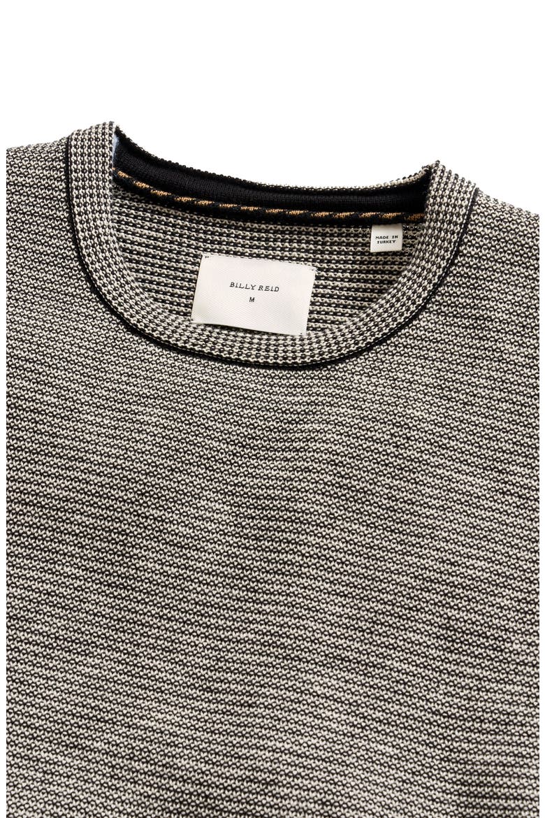 Tuck Stripe Crewneck Sweater, Alternate, color, BLACK