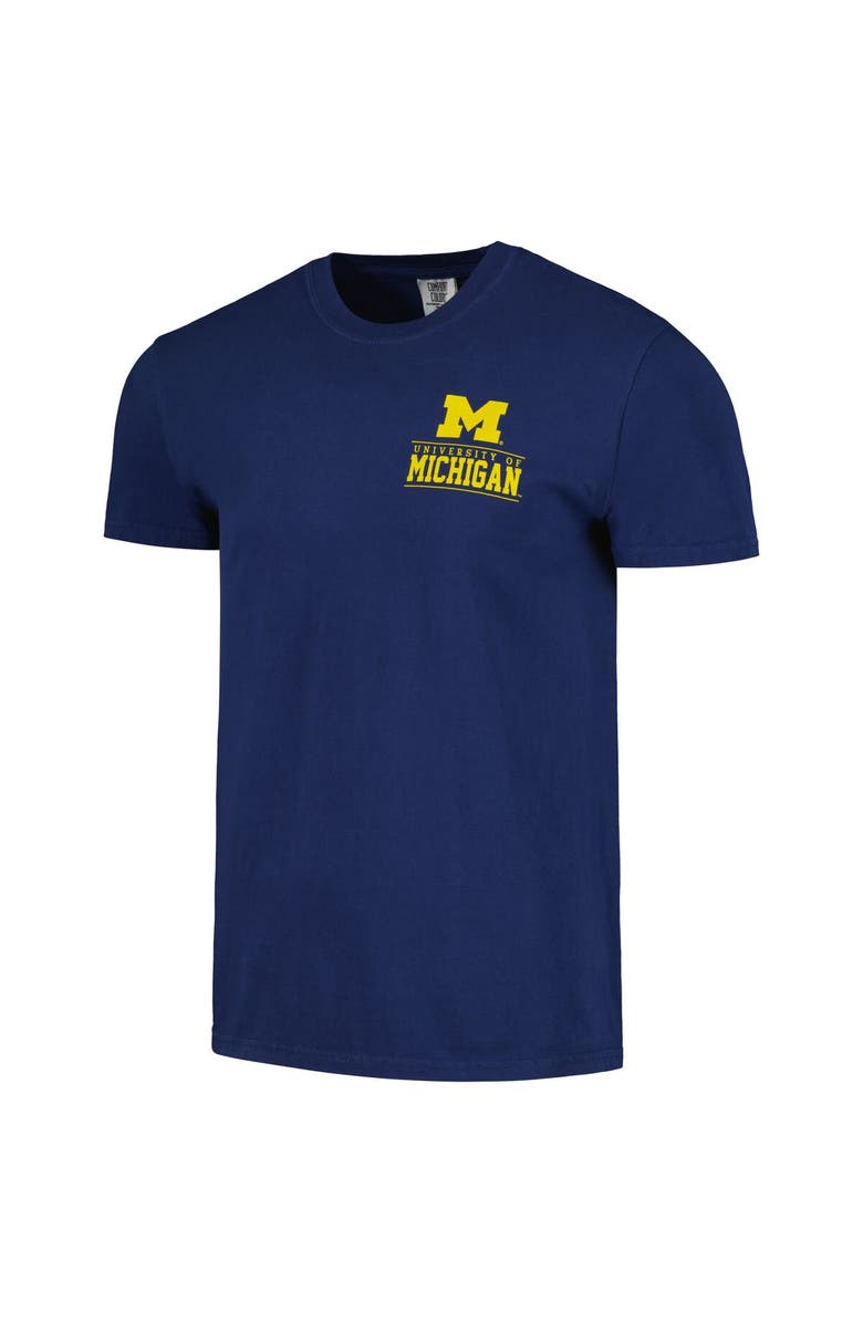 IMAGE ONE Men's Navy Michigan Wolverines Campus Badge Comfort Colors T-Shirt, Alternate, color, 