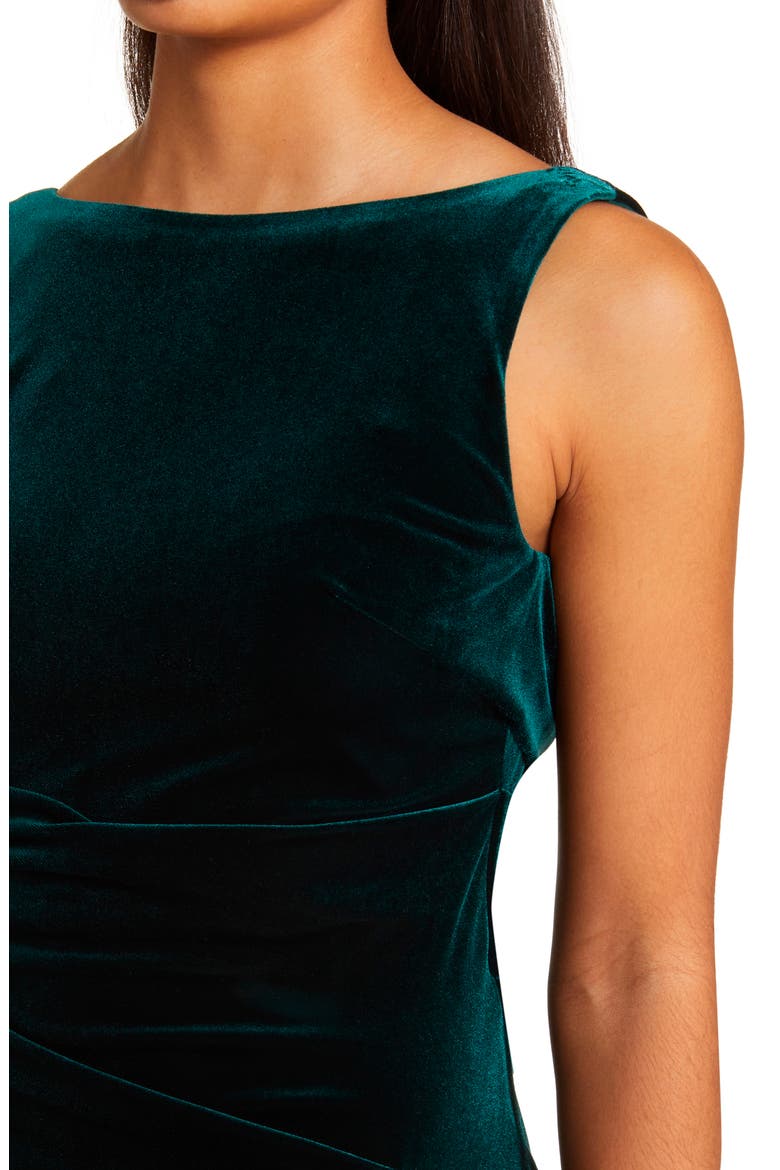 Stretch Velvet Cocktail Dress, Alternate, color, HUNTER