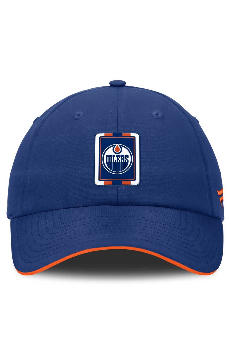 FANATICS Men's Fanatics Royal/Orange Edmonton Oilers Authentic Pro Ripstop Adjustable Hat, Alternate, color, Royal
