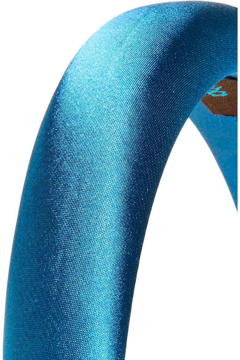 Padded Satin Headband, Alternate, color, TEAL