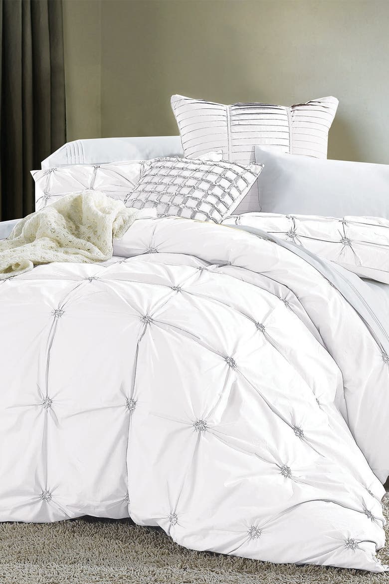 Epoque Embroidered Duvet 3-Piece Set, Main, color, WHITE