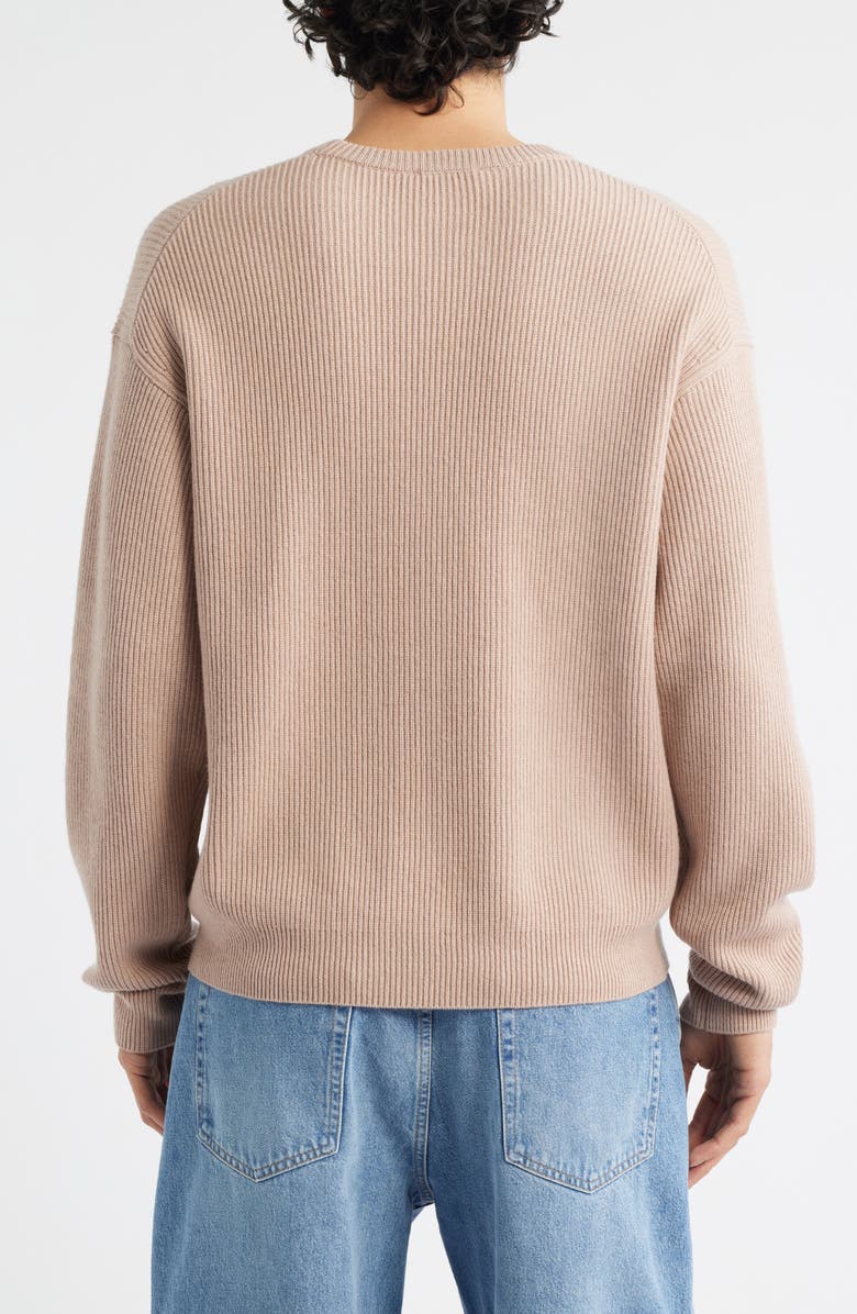 FRAME Crewneck Wool & Silk Rib Sweater, Alternate, color, Light Mauve