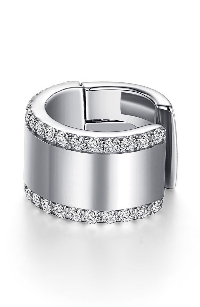Lafonn Pavé Simulated Diamond Ear Cuff, Main, color, Silver