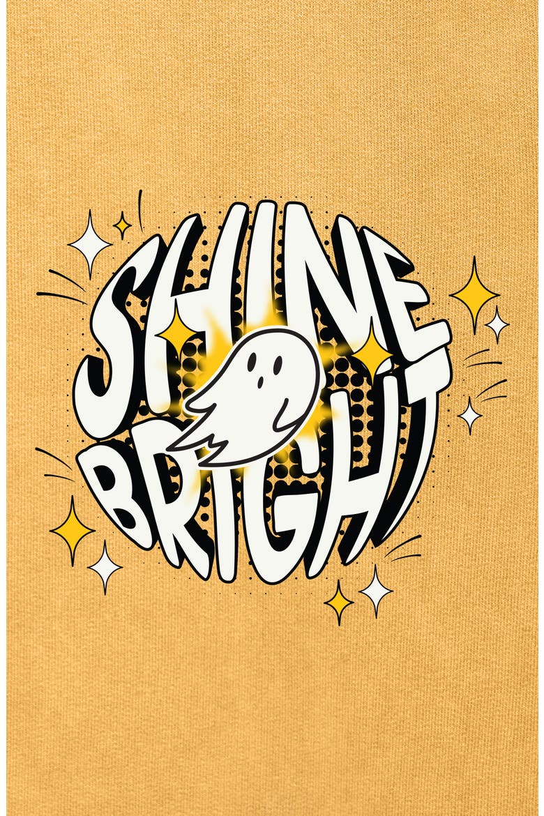 Mens Shine Bright Washed Hoodie, Alternate, color, Mustard