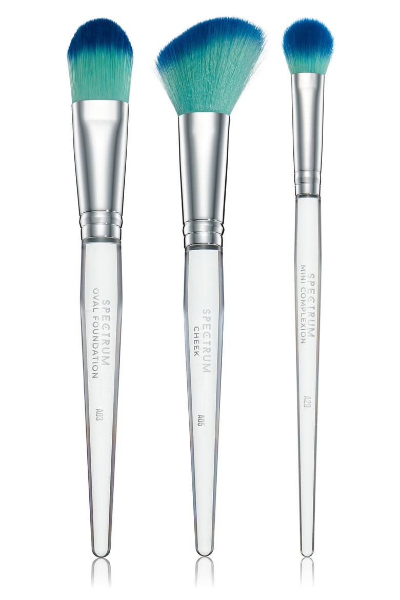 Brush Club The Face 3-Piece Makeup Brush Set, Alternate, color, BLUE