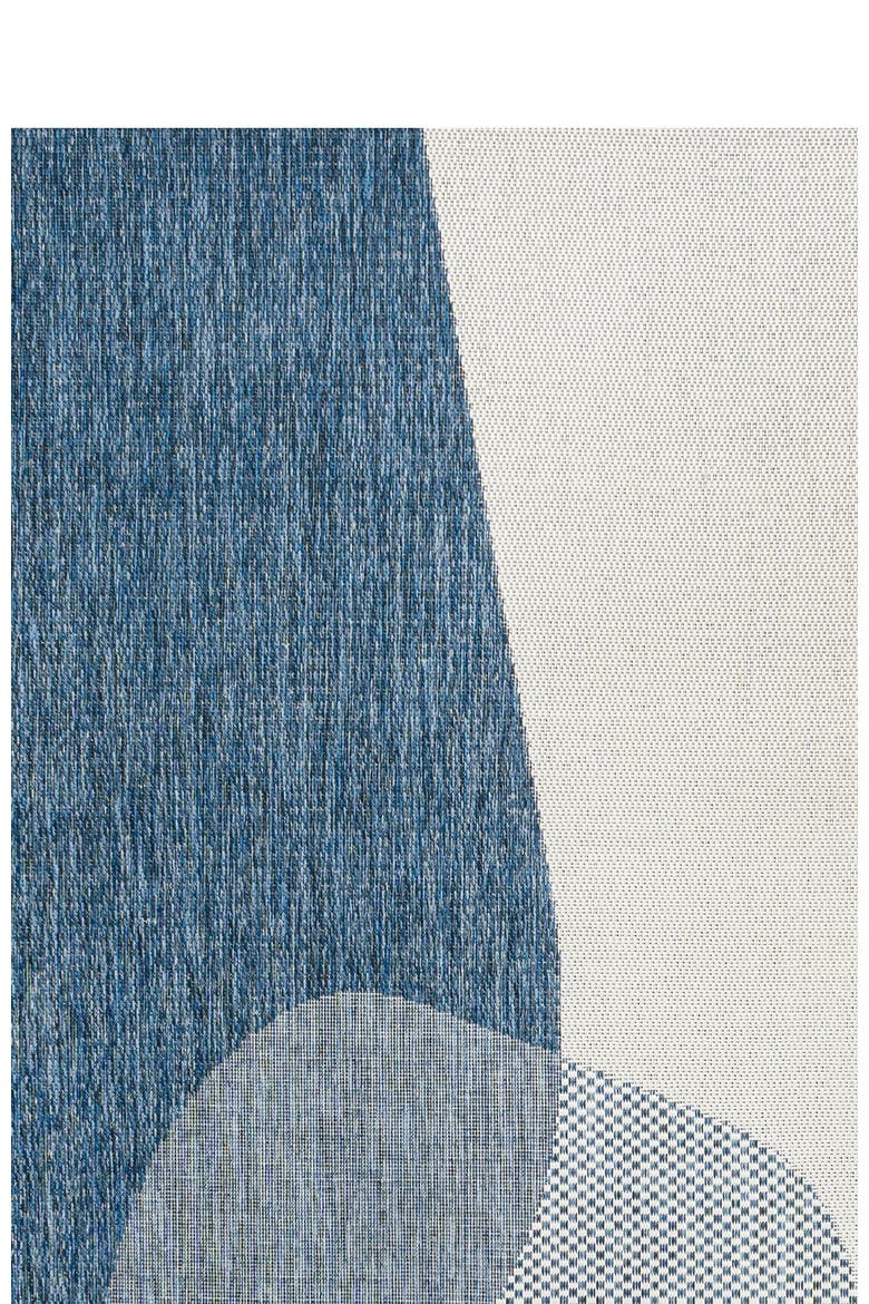 Zia Modern Geometric Organic Shapes Indoor/Outdoor Area Rug, Main, color, Cream/Navy