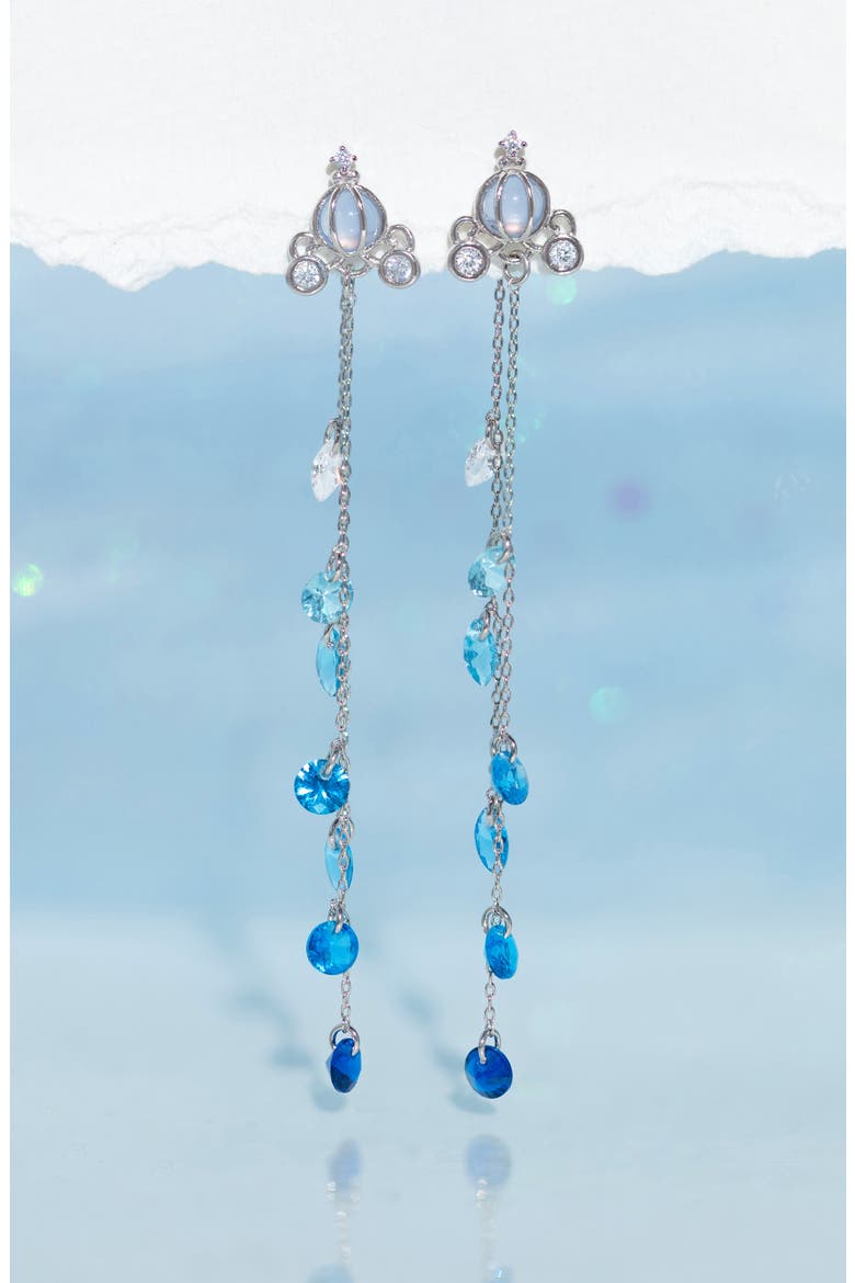 Disney Cinderella Drop Earrings, Alternate, color, SILVER