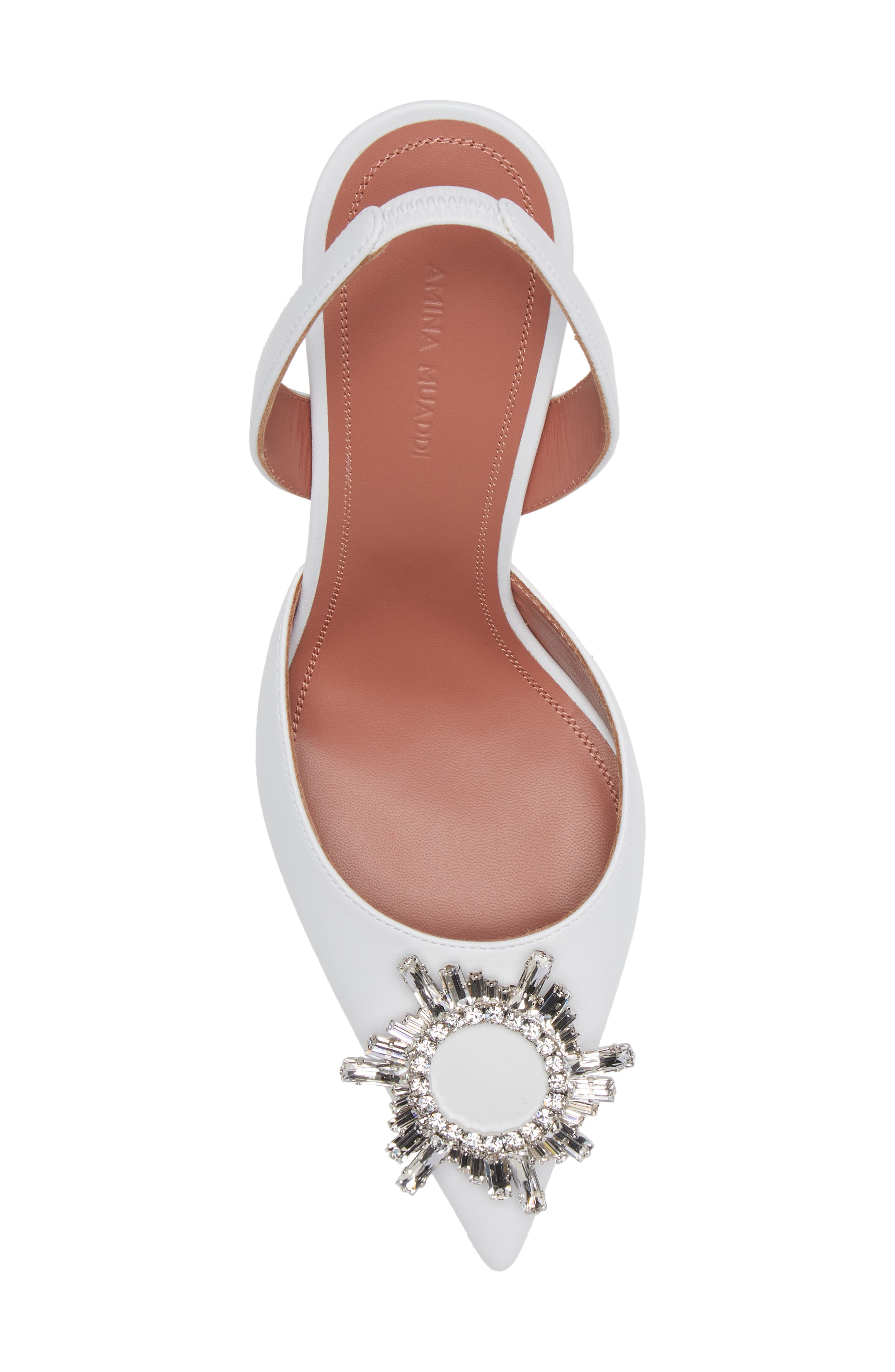 Begum Glass Pointed Toe Slingback Pump, Alternate, color, NAPPA WHITE