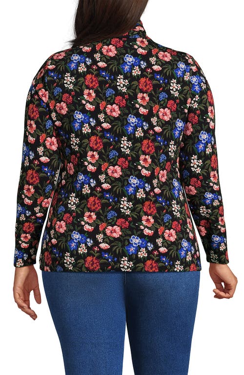 Lands' End Lightweight Jersey Skimming Long Sleeve Turtleneck In Multi