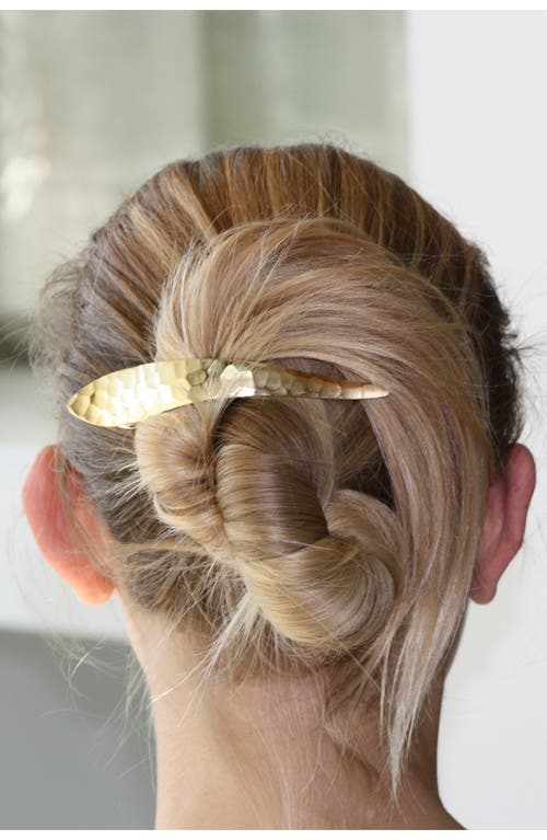 Ficcare Maximas Ice Hammered Hair Clip In Gold Hammered