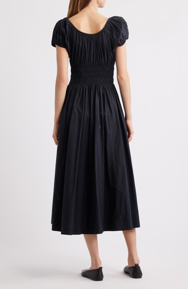 DÔEN Quinn Organic Cotton Poplin Maxi Dress, Alternate, color, Black