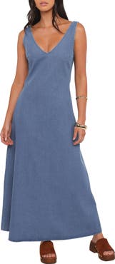 Petal & Pup Odelia Cotton Denim Maxi Dress