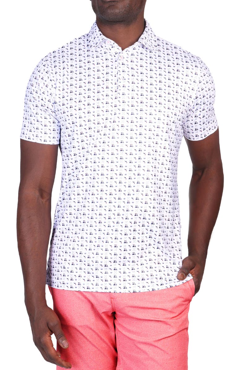 TailorByrd Golf Carts Performance Polo, Main, color, White Dove