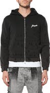 PURPLE BRAND Midweight Slub Shrunken Graphic Zip Hoodie