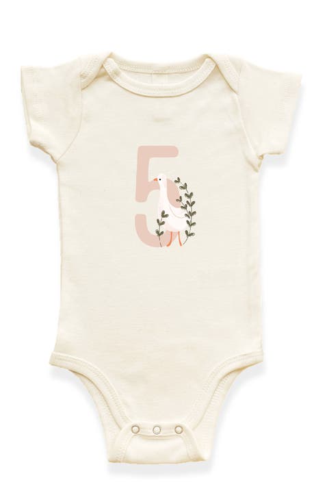 Goose Monthly Milestones Short Sleeve Organic Baby Bodysuit