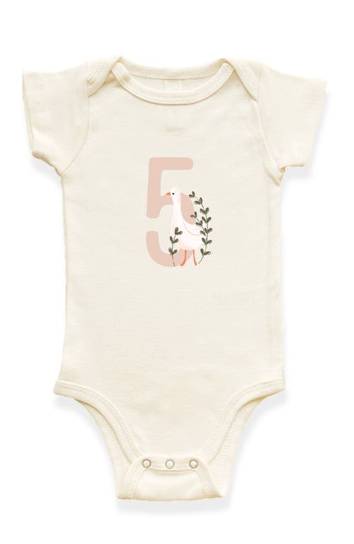 Tenth & Pine Kids'  Goose Monthly Milestones Short Sleeve Organic Baby Bodysuit