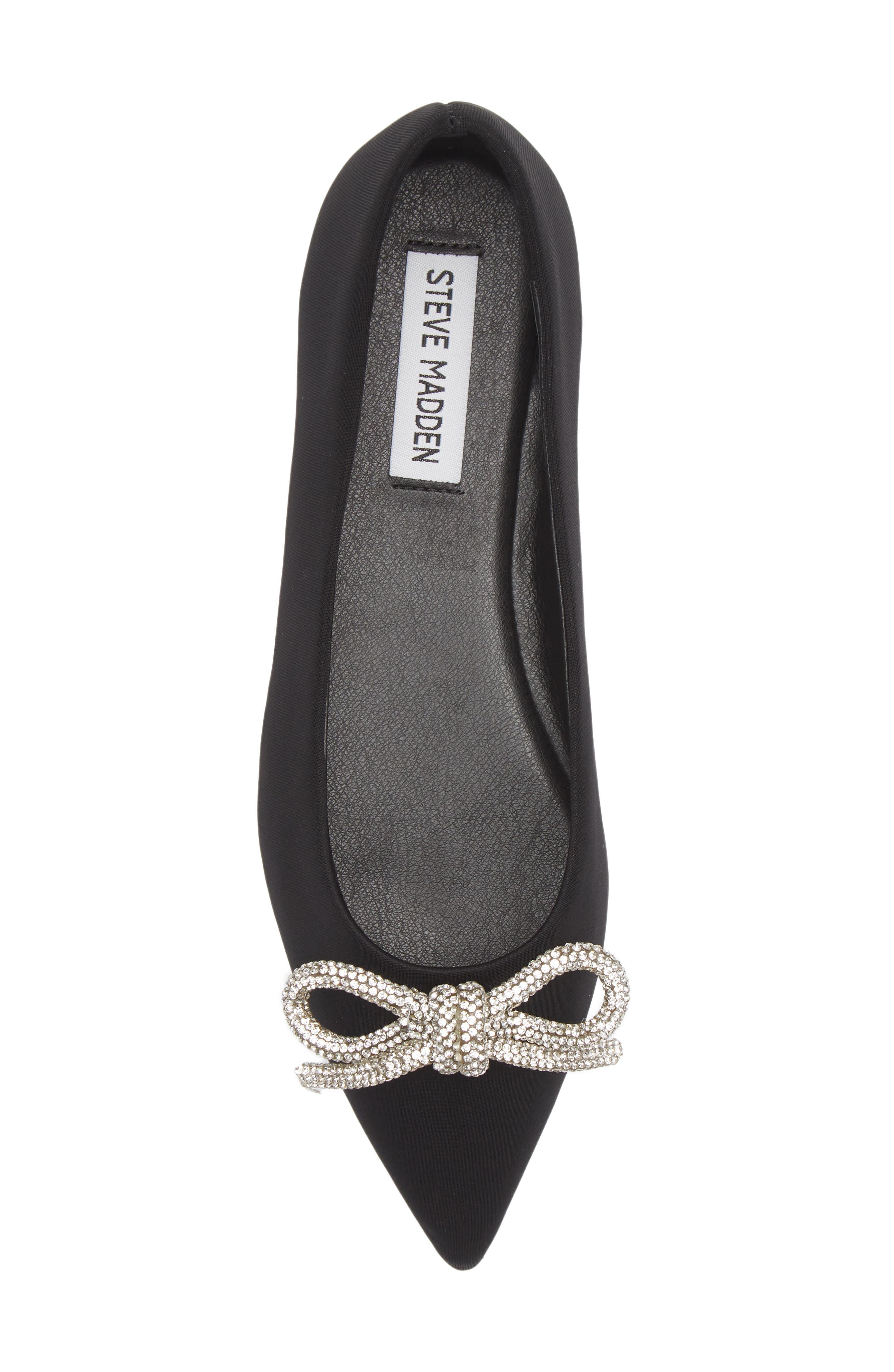 Steve Madden Elina Crystal Bow Pointed Toe Ballet Flat, Alternate, color, 