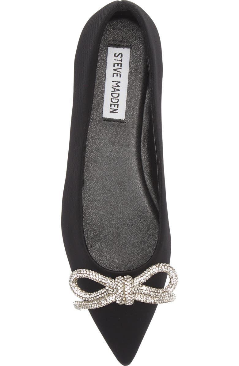 Steve Madden Elina Crystal Bow Pointed Toe Ballet Flat, Alternate, color,