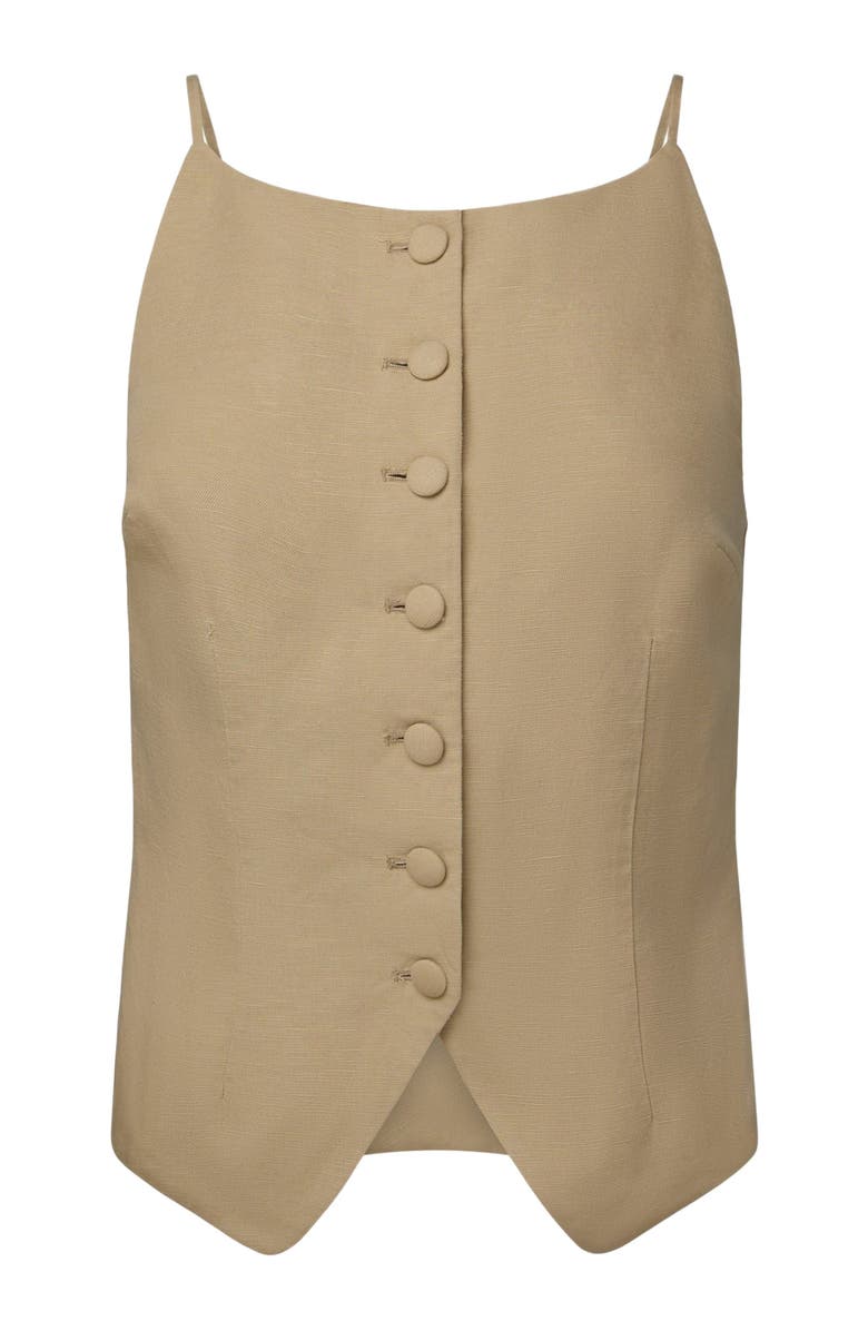 Onia Air Linen High Neck Top, Alternate, color, Jute