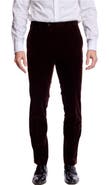 PAISLEY & GRAY Sloane Mid Rise Slim Fit Velvet Tuxedo Pants