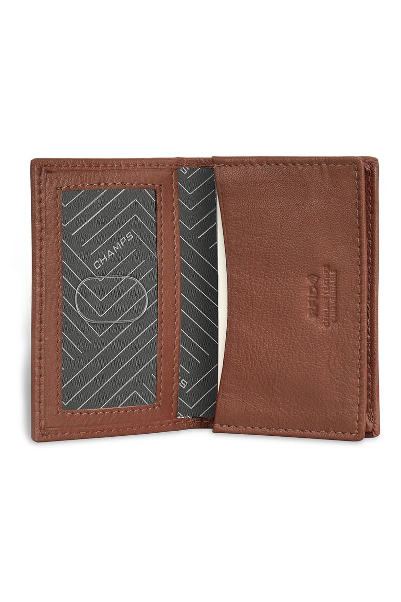 Onyx Leather RFID Vertical Slim Wallet, Alternate, color, BROWN