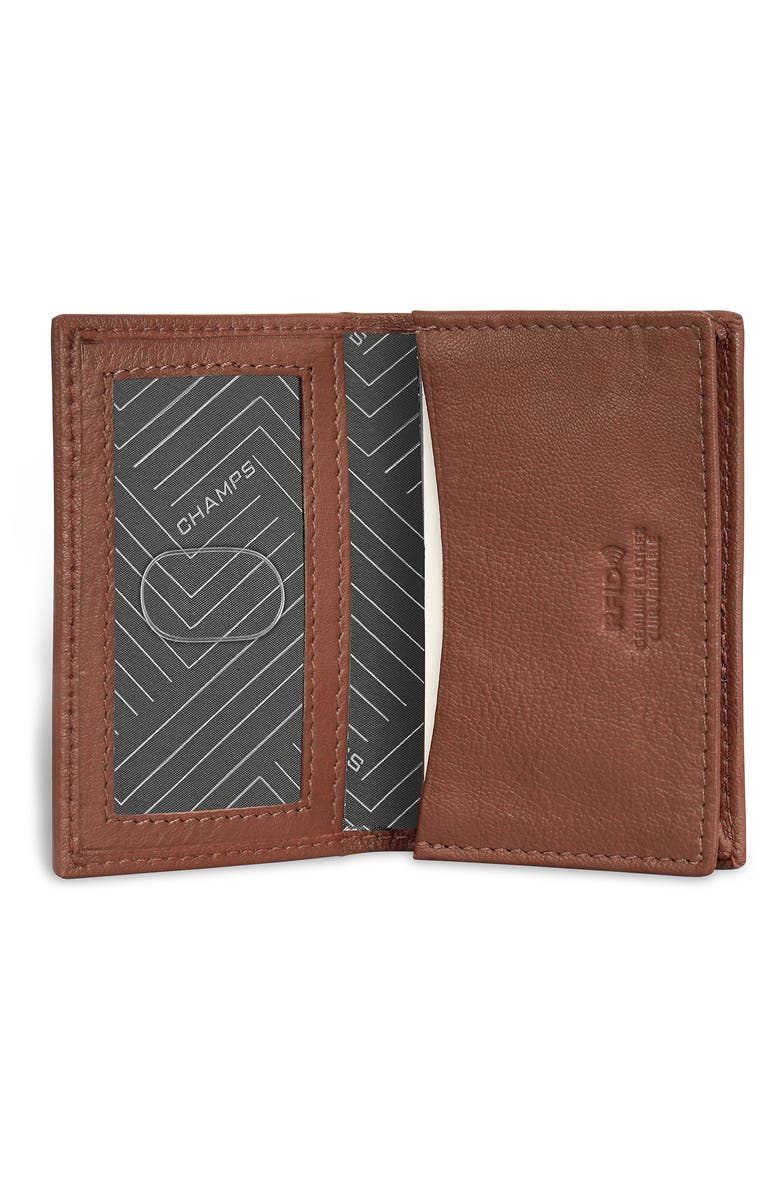 CHAMPS Onyx Leather RFID Vertical Slim Wallet, Alternate, color, Brown