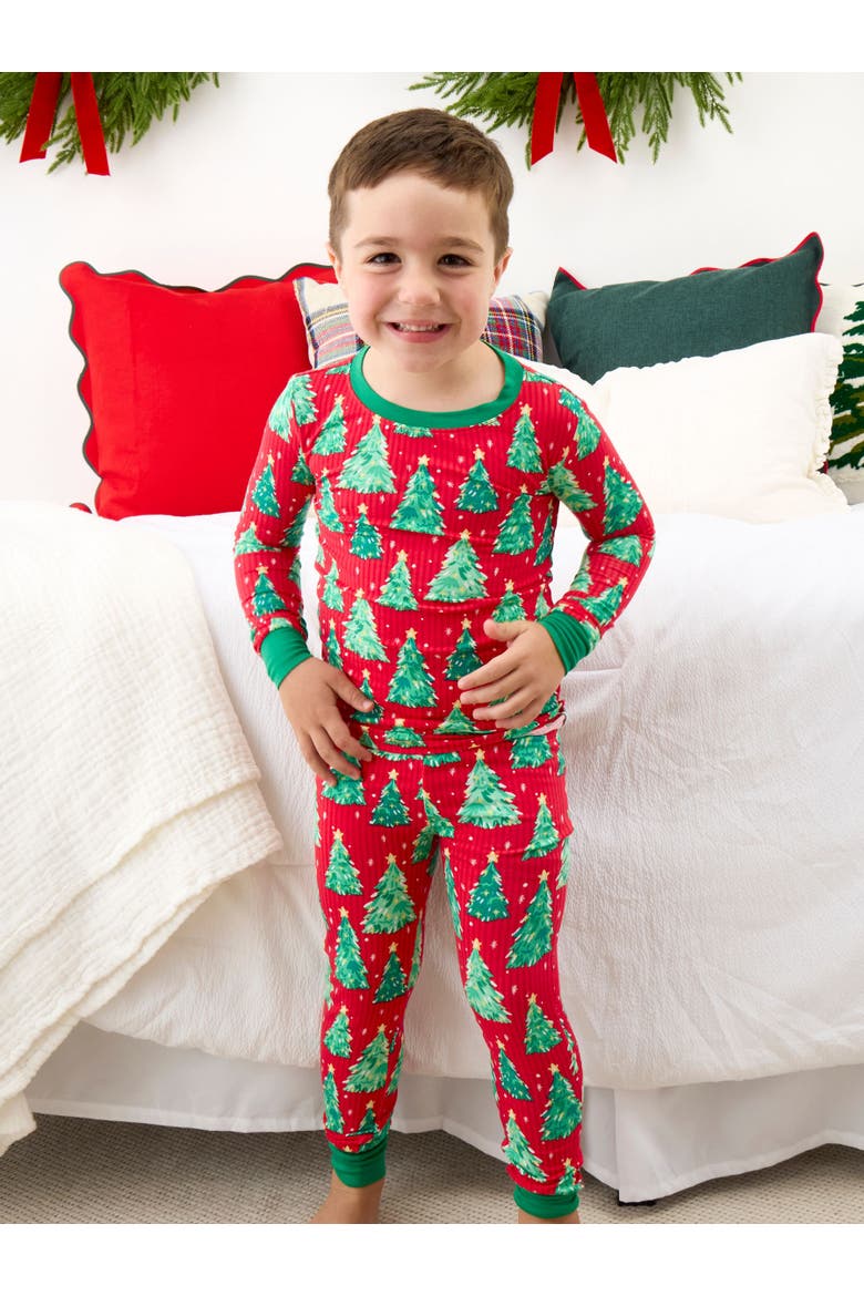 SoftSnooze Holiday Long Sleeve Pajama Set, Alternate, color, O Christmas Tree