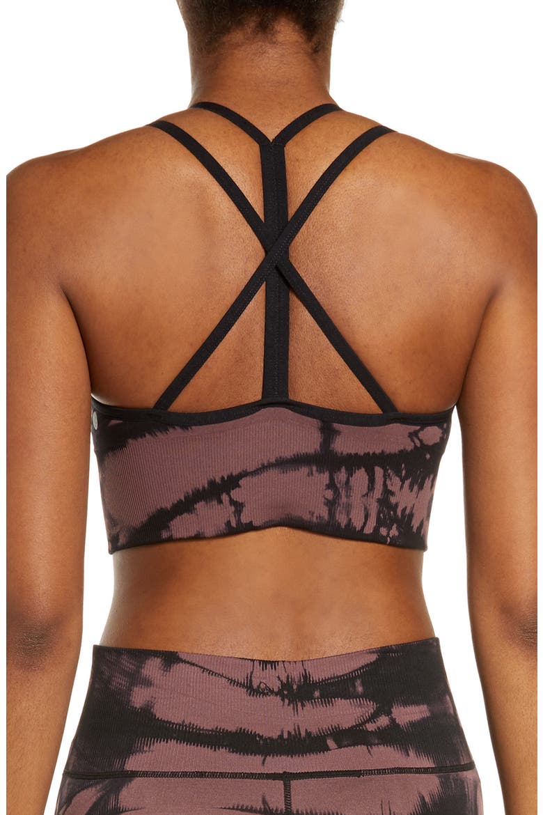 Tie Dye Seamless Sports Bra, Alternate, color, BURGUNDY HUCKLE