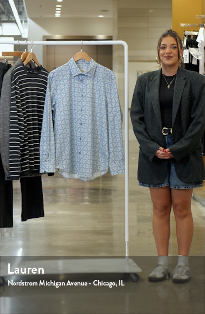 James OoohCotton<sup>®</sup> Abstract Print Button-Up Shirt, sales video thumbnail