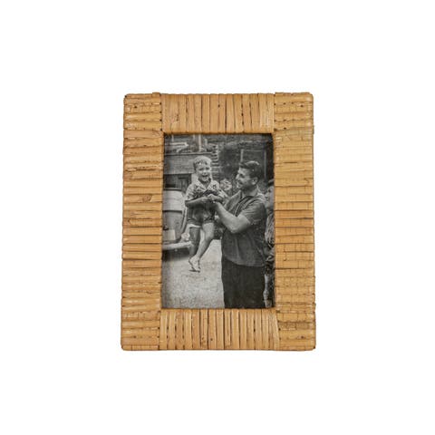 4X6 Inch Wrapped Rattan Picture Frame with MDF & Glass