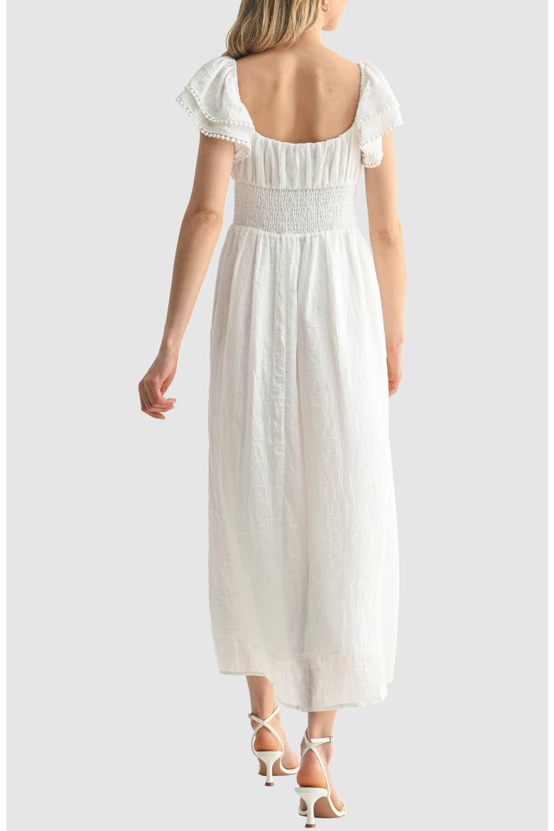 Frill Sleeve Maxi Dress, Alternate, color, OFF WHITE