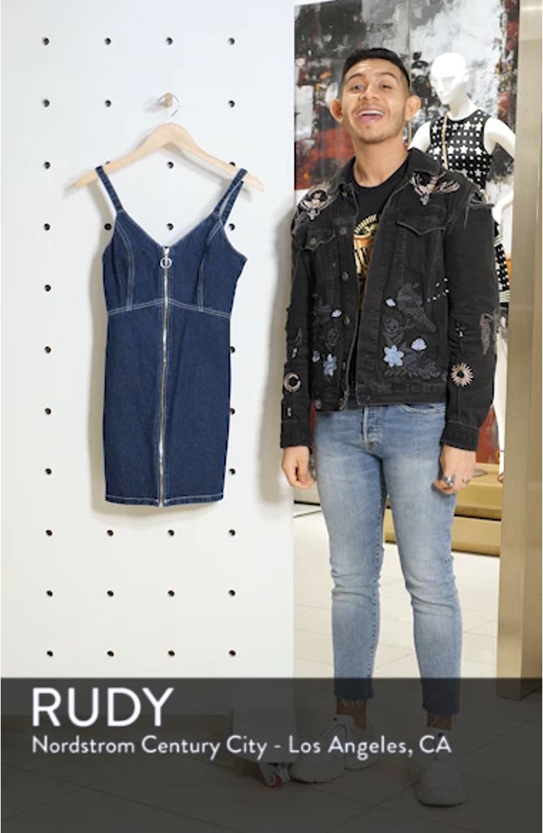 Sleeveless Front Zip Denim Dress, sales video thumbnail