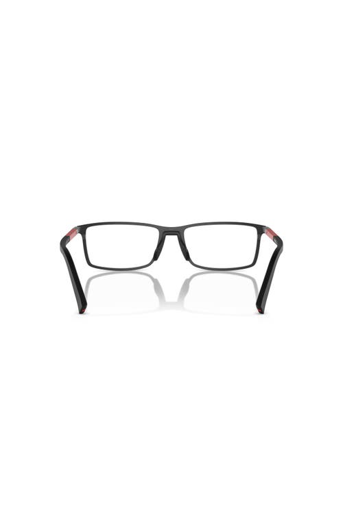 Prada Linea Rossa 55mm Rectangle Optical Glasses In Black