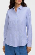 Foxcroft Dianna Stripe Cotton Button-Up Shirt